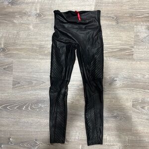 Spanx faux leather spandex moto leggings S